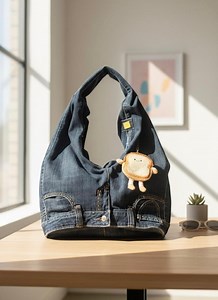 Upcycled Denim Hobo Bag - "toasty" Recycled Jeans Purse - Etsy Australia
