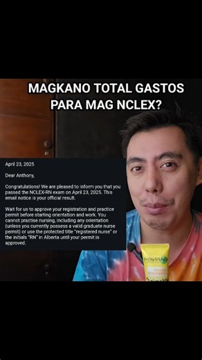 MAGKANO BA LAHAT? Ang total Gastos ko sa #Nclex na #Nursing Exam List of Expenses: Exam Fee: 350 usd Schedule Fee: 150 usd WES: 270 usd Verification docs: 50 usd Uworld: 199 usd Simplify: 35 usd Miscellaneous: 250 usd Total Expenses: 1054 usd or Php 50,000 /- Correct me na lang if may kulang sa nabanggit IG: The Story of Anthony YT: Story of Anthony #Nurse #nle #nursinglicensure #Registerednurse #RN #localboard #Boardexam #Garnier #Garnierserumcream #Garnierph #garnierunfiltered | Story of Antho