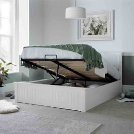 Bedmaster Dawson White Wooden Ottoman Bed Double