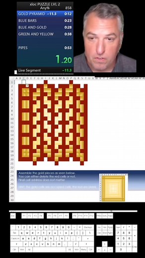 Excel obstacle course puzzle level 2. #excel #exceltricks #speedrun #finance #satisfying | Excel Obstacle Course