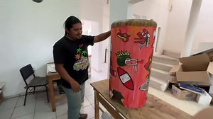 4.5K views · 328 reactions | Ya lo terminamos!! Hermoso Huehuetl pintado | Huehuetl Galeria Artesanal | Facebook