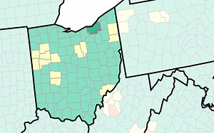 Ohio COVID-19 county map continues to improve; Cuyahoga, surrounding counties green: CDC map