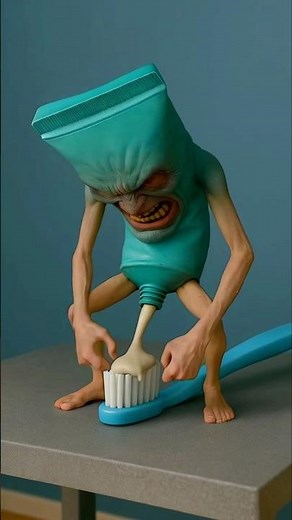 Toothpaste poop on brush🦷🪥💩