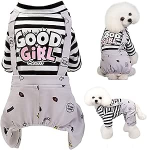 Amazon.com : Brocarp Dog Jumpsuit, Striped Puppy Pajamas, Cute Doggie Kitten Onesies Pjs Jumpers, Soft Cotton Shirt, 4 Legs Apparel Pet Clothes Outfits for Small Medium Large Dogs Cats Kitty Boy Girl (Grey, XXL) XX-Large : Pet Supplies