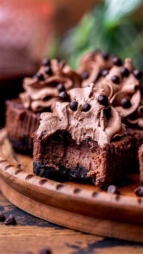 Stephanie Rutherford on Instagram: "Mini Chocolate Cheesecakes These mini cheesecakes are the perfect pieces of chocolate heaven. They have an Oreo crust, baked chocolate cheesecake, topped with chocolate ganache and chocolate whipped cream. #minichocolatecheesecake #chocolatecheesecake #minicheesecake"