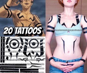 Sukuna Temporary Tattoos, Full Body & Face Set, Cosplay - Etsy