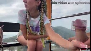 Public Dick Flashing - Girl Jerks My Cock And Swallows Cum On Ferris Wheel