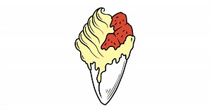 Banana Ice Cream and Jam Cone coloring page ♥ Online Free!