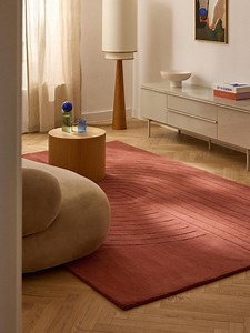 Hand Tufted Wool Area Rug | Rust Red Geometric Carpet by Zahra Weaves - Etsy Canada