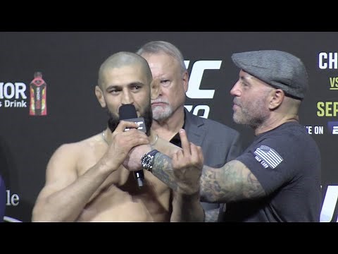 Khamzat Chimaev Flips OFF BOOING Crowd at UFC 279 Ceremonial WEIGH-INS