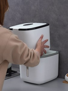 Burano Airtight Food Storage Container, 20 Lbs/ 320oz Rice Container Bin with Measuring Cup, Container Dispenser for Rice Cereal Flour Storage, Kitchen & Pantry Bulk Food Storage