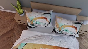 Erosebridal Orange Comforter Set Gradient Black White Grey Turquoise Abstract Ombre Twin Bedding Sets for Girls,Brush Oil Painting Contemporary Quilt Vintage Graffiti Art Room Decor