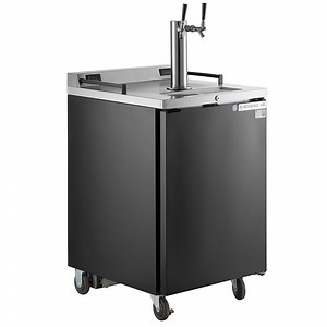 Beverage-Air DZ24-1-B Double Tap Dual Zone Kegerator Beer Dispenser - Black, (4) 1/6 Keg Capacity