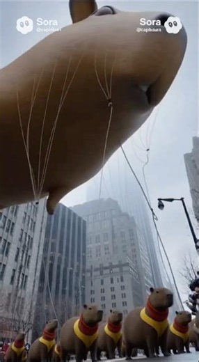 Capybara Takes Over the Macy’s Parade 😂🎈