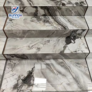 [Hot Item] Floor Interior Decorative Stair Tiles High Quality Ceramic Risers Glossy Easy Clearing Staircase Step Porcelain Tile Tile