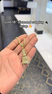 Gold 18” diamond cut plug 🔌 setup 🔥 $799.99 #custom #plug #goldsetup #fyp #california #foryoupage #florida #ijazjewelers | Ijaz Jewelers