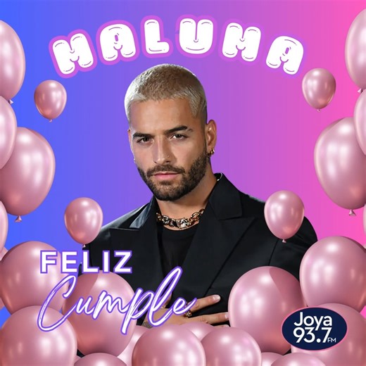 🎉🎤 ¡Hoy celebramos el cumpleaños de MALUMA, baby! 🎂✨ Te deseamos un día lleno de alegría, éxitos y mucha música que haga vibrar corazones. 💃🕺 🌟 ¡Sigue iluminando el escenario y nuestras playlists con tu talento! 🌟 💌 Déjale tus buenos deseos a Maluma en los comentarios y celebremos juntos a este ícono del pop latino. 🎶🎈 | Joya 93.7 FM