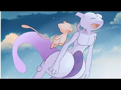 "Tag, You're It" - Mewtwo and Mew [Cute Pokemon Fanart]