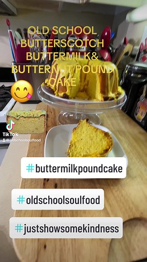 A POUND CAKE WITH THE 3 B’SOLD SCHOOL BUTTERMILK,BUTTERSCOTCH AND BUTTERNUT POUND CAKEOLD SCHOOL BUTTERMILK,BUTTERSCOTCH AND BUTTERNUT POUND CAKEThis is my absolute favorite pound cake to make and eatI love the citrus lemon taste it has and of course the moist texture the buttermilk gives itand the color from the butternut flavoring is awesome as well Recipe:3 Cups Swans Down Cake Flour3 Cups Sugar3 Sticks salted Butter (Room Temperature)1 cup butterscotch chips2 tsp butter nut extract(optional)