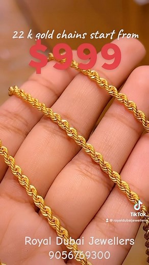 22 k gold rope chain starting from $999 only at Royal Dubai Jewellers Shop 22k trending gold mens chains for you and your special one! #royaldubaijewellers #22kgoldjewellery #dubai🇦🇪 #bramptonjewellers #22kgoldset#jewels#latest#goldshop#bestjewellerystore #brampton #mississauga #punjabigoldjewellery #indiangoldjewellery#goldearrings#22kgold#gold#22k#goldjewellery #stonejewellery#designer#menschainsonline #viralgold#onlinegoldshopping #weddingjewellery #ontario #bestdubaigoldcanada#toronto #gta
