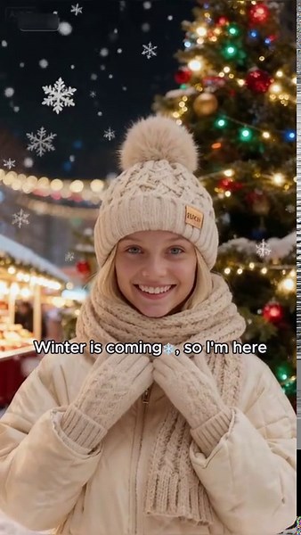 REDESS Winter Womens Beanie Hat Scarf Gloves Set, Fleece Lined Winter Hat with Pom Pom