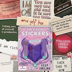 Amazon.com: The Vision Stickers: Adult & Teen Motivational Quotes and Affirmations Stickers for Vision Boards, Scrapbooks, Junk Journals, Bullet Journals, Mixed Media, Water Bottles, Card Making, and Rewards : Arts, Crafts & Sewing