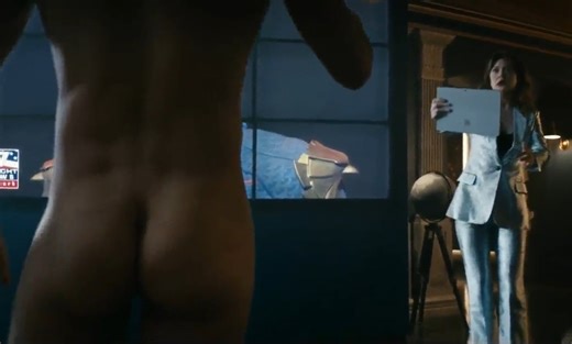 Boss naked in front of employee