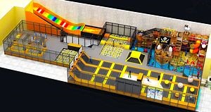 [Hot Item] Indoor Trampoline Rainbow Slide Pirate Ship Playground