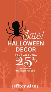 Spooky season savings 🎃👻 All JA Halloween decor is now an EXTRA 25% off! Hurry in before the best haunts disappear. #JeffreyAlans #HalloweenDeals #SpooktacularSavings #HalloweenHome #HalloweenDecor | Jeffrey Alans