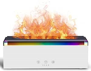 Aromatherapy Essential Oil Diffuser for Home: Mist Aroma - Flame 17 Modes RGB Ambient Lights 200ml Touch Button for Large Room