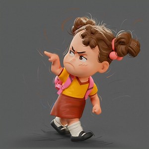 Dmytro Danylov on Instagram: "The process of working on the mischievous little girl character. I try to test different body positions, proportions and some facial expressions. Sculpted in zbrush, rig in maya, render in marmoset, overpainting in rebelle and photoshop #characterdesign #3dcharacter #zbrushsculpt #cute #childhood #mischivious #girl #manga #visualdevelopment"
