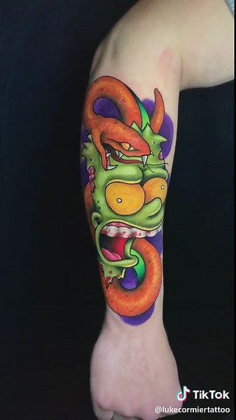 #simpsons #bartsimpson #tattoo #tattoos #lukecormiertattoo #newschooltattoo