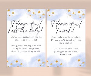 Printable "please Don’t Knock or Ring Doorbell" Sign and "please Don't Kiss Baby" Sign New Parent Gift Baby Shower - Etsy
