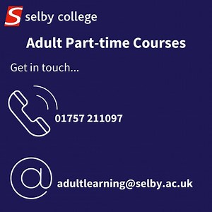 At #SelbyCollege, we have a fantastic range of part-time courses for adults, perfect for upskilling, improving your career prospects or learning a new subject! Speak to our team to see how we can help you on adultlearning@selby.ac.uk or call 01757 211097. #AdultLearning | Selby College