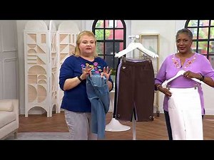 Quacker Factory DreamJeannes Pedal Pushers w/ Rhinestone Grommets on QVC