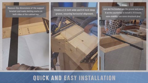 Hidden Double-Sided Island Countertop Support Bracket 2 Pack Black 34 Inch Heavy Duty Granite Countertop Bracket for Kitchen Islands Breakfast Bars