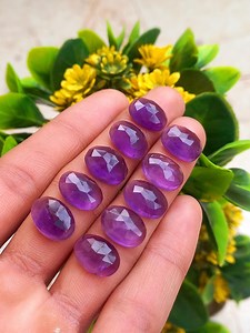 Natural Purple Amethyst Oval Rose Cut Cabochon Lot | Faceted Amethyst Loose Gemstone | Jewelry Making Stone | February Birthstone - Etsy