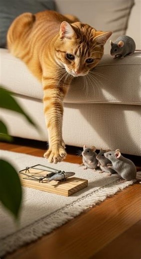 LOL! Mice laugh sneaky, cat plays clueless? Watch the funniest chase ever #funnycats #mice #pets