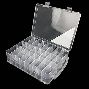 48 Grids Sewing Organizer, Double Sided Thread Box Storage with Adjustable Dividers, Portable Clear Plastic Organizer Box for Embroidery and Sewing Threads, Embroidery Floss, Crafts, Small Toys