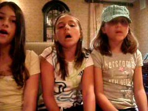 Us Singing Party in the USA by Miley Cyrus.