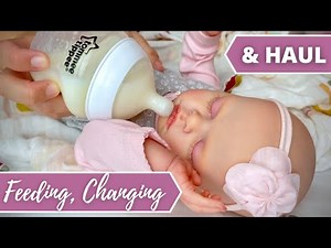 Beautiful & Realistic Reborn Baby Feeding & Changing Routine. Reborn Haul With Sleepy Baby Evelyn.
