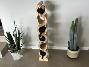 Handmade Rustic Wood Wine Rack | Free Standing Vertical Wine Holder - Etsy