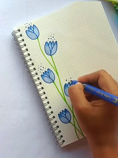 Tulip Border Design for Notebooks: Aesthetic & Easy