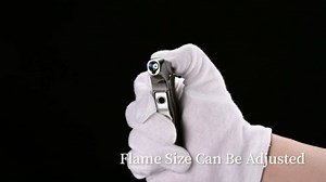 CIGARLOONG Cigar Cutter and Lighter Set, Sharp Blade Cutter Refillable Butane Lighter with Cigar Punch(Grey)