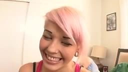 Babe With Pink Hair And Amazing Tits Has Wild Fuck Then Eats...