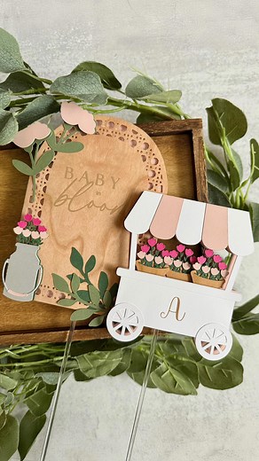 Absolutely in love with this “Baby in Bloom” baby shower cake topper by @letteredbysk! If you’re not adding specialty paper accents to your party goods, like our Wood Veneer paper, this is your sign to start! 😍🌷 #cardstockcrafts #woodpaper #caketopper #babyshower #babyshowercake #cardstock #paper #custompartydecor | Cardstock Warehouse Paper Company, Inc.