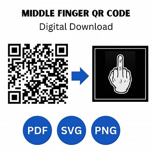 Middle Finger QR Code Funny Fuck You Digital QR Code, Hidden Message QR Code Sarcastic Joke, Funny Gag Gift Idea, Instant Download - Etsy