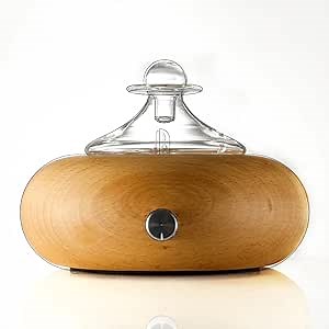 Aromatherapy Diffuser, Wood Glass Diffuser for Essential Oils, (7Color LED Light)