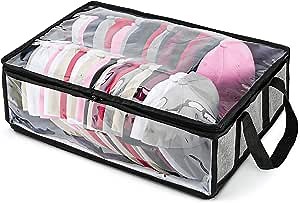 CestMall Hat Storage for Baseball Caps Holds Up to 40 Caps Wide Hat Organizer for Closet Baseball Cap Organizer Cap Storage Under Bed Hat Holder, Grey