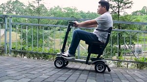 TopMate ES40 Mobility Scooters for Adults Lightweight Collapsible Airline Approved, Foldable Electric Powered Scooter for Seniors with Removable Battery, LED Headlights & Storage Bag - Silver Black